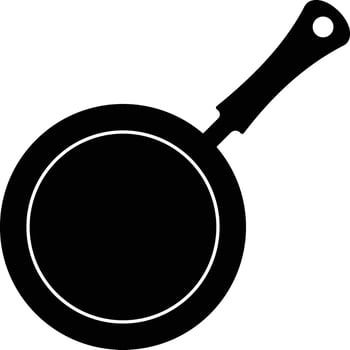 Cooking pan icon. cooking pot black sign. rivets cooking kitchenware. kitchen utensil symbol. cooking and kitchen elements. vector