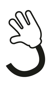 Lined Cartoon Arm Icon vector
