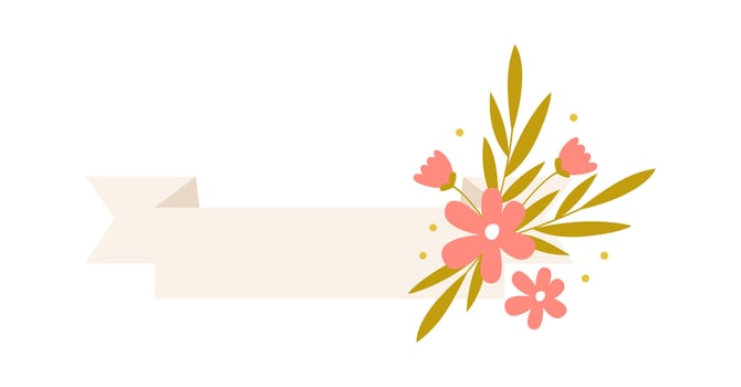 Floral Banner Strip Hand Drawn vector