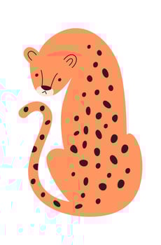Sitting Leopard Animal vector
