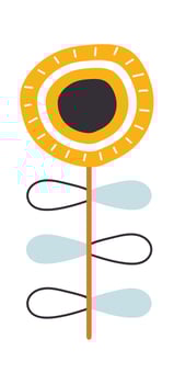 Abstract Round Flower Hand Drawn vector