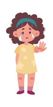 Staying Crying Girl Illustration vector