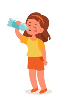 Girl Drinking Water vector