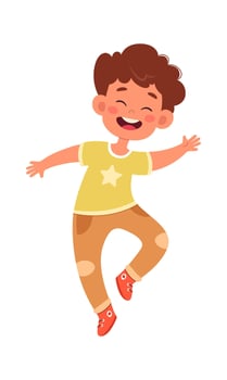 Jumping Child Boy Illustration vector