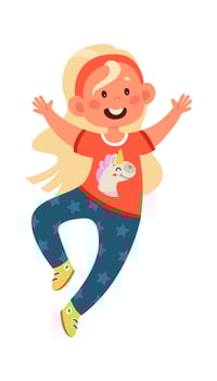 Jumping Child Girl Illustration vector