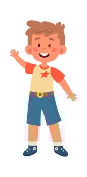 Happy Waving Child Boy vector
