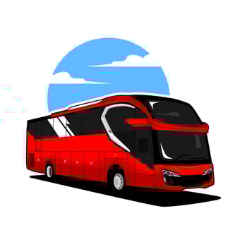 Red bus illustration vector