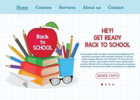 Back to school supplies illustration vector