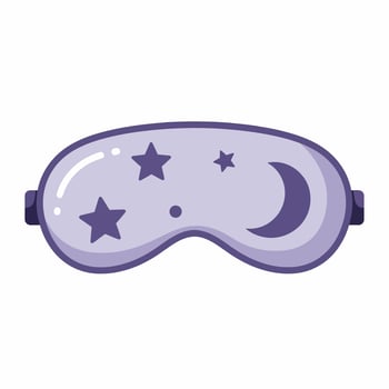 Purple Sleep Mask with Stars and Moon Design vector