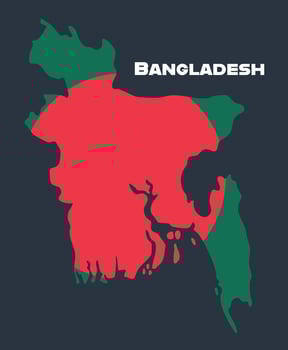 Illustration of the Bangladesh national flag featuring a red circle on a green background. Suitable for educational, cultural, political, or symbolic design themes. vector