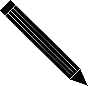 Black and White Pencil Icon Sharpened Tip, Eraser End, and Writing Lines vector