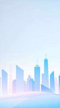 Blue city skyline illustration vector
