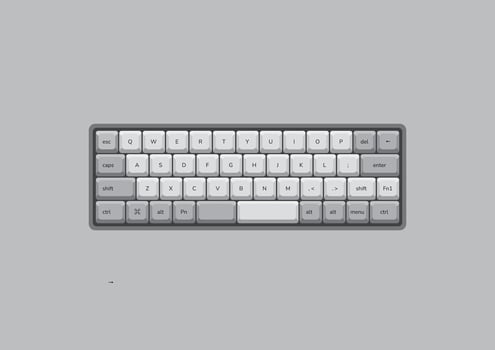 minimal gray keyboard design vector