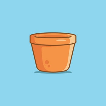 Brown flower pot illustration vector