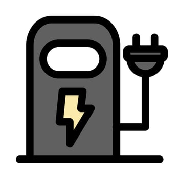 Electrical charging station symbol - renewable energy, sustainability icon vector