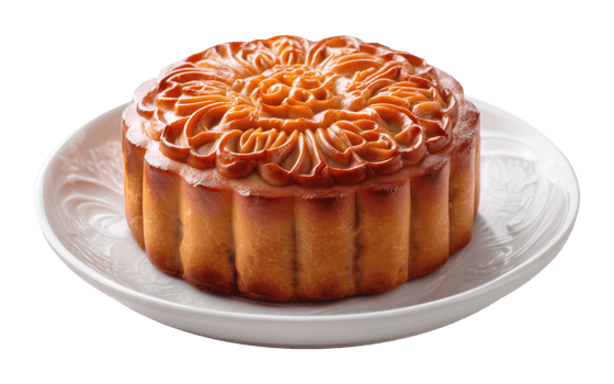 Large Mooncake for Mid Autumn Festival Isolated on Transparent Background png