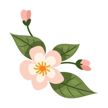 Flowers peaches flat illustration vector