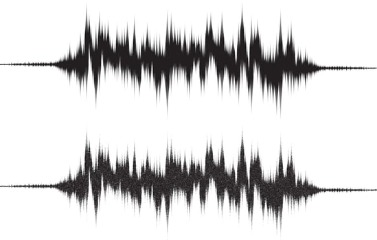 Abstract Soundwave with Grain Noise Grunge Effect. Audio Frequency Equalizer Illustration. vector