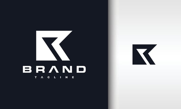 letter R strong geometric logo vector