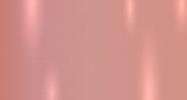 Polished rose gold metallic background. Brushed pink aluminum texture. Shiny metal striped surface with glowing effect for modern industrial design vector