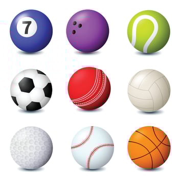 Colorful Flat Design Sport Balls Set vector