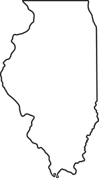 Outline map of the state of Illinois in the USA vector