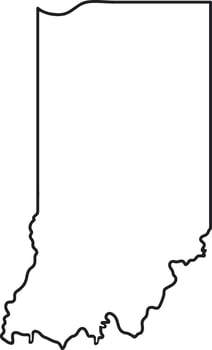 Outline map of the state of Indiana in the USA vector