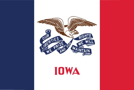 The flag of the state of Iowa in the USA vector