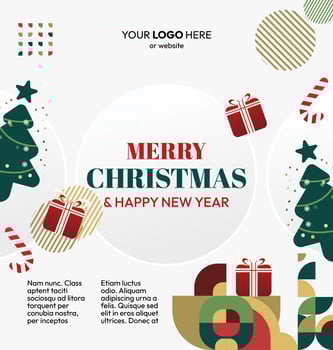 Celebrate Christmas and New Year with this geometric twist. This template is ideal for creating festive posts, greeting cards, and invites. vector