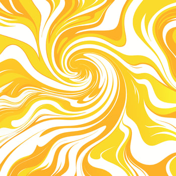 Art of a vibrant yellow and orange swirl pattern on a white background vector
