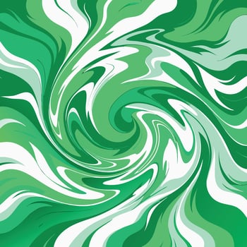 Art of a vibrant green and white abstract swirl pattern vector