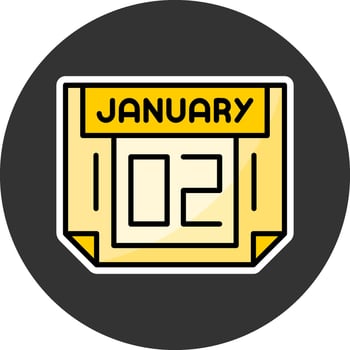 2 January Grey Circle Icon vector
