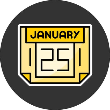 25 January Grey Circle Icon vector
