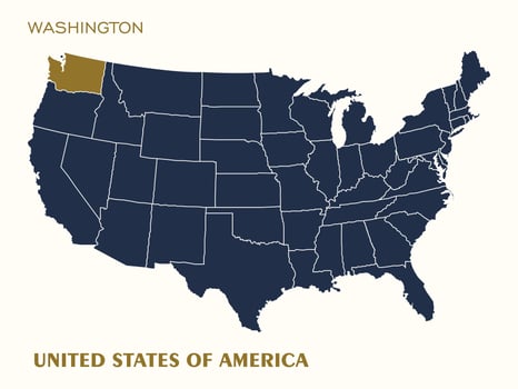 Washington State Highlighted on USA Map vector