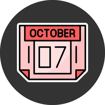 7 October Grey Circle Icon vector