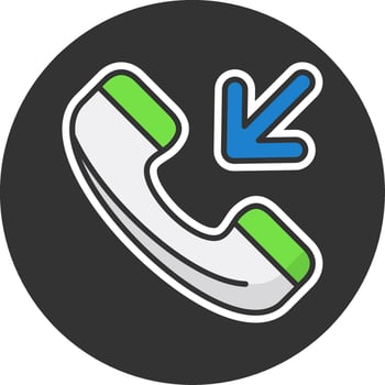 Incoming call Minimal Filled Circle Icon vector