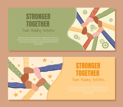 Diverse hands joining together in teamwork vector