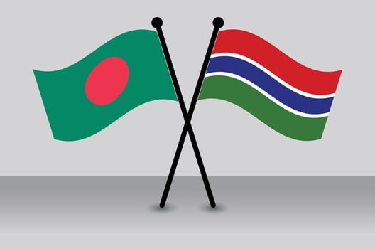 Flags of Bangladesh and Gambia vector
