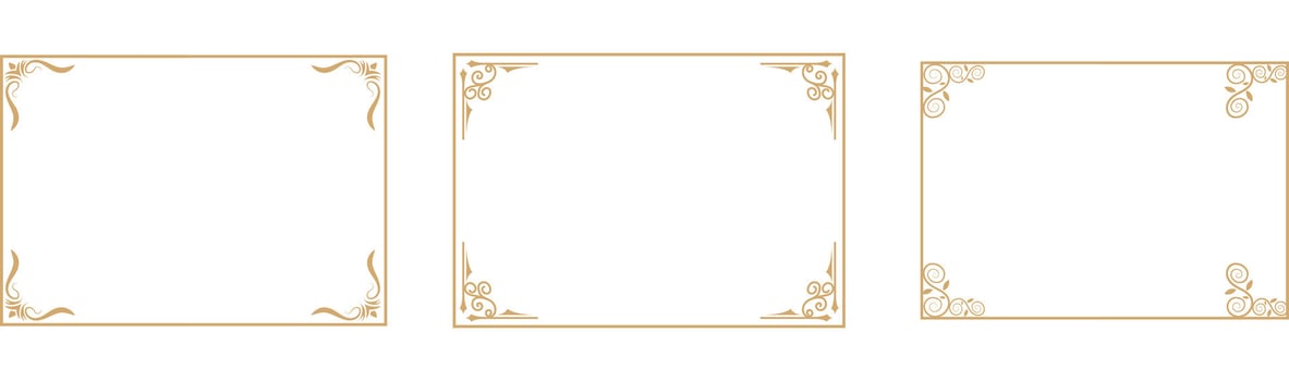 Elegant Ornate Gold Frames Design Templates for Branding vector