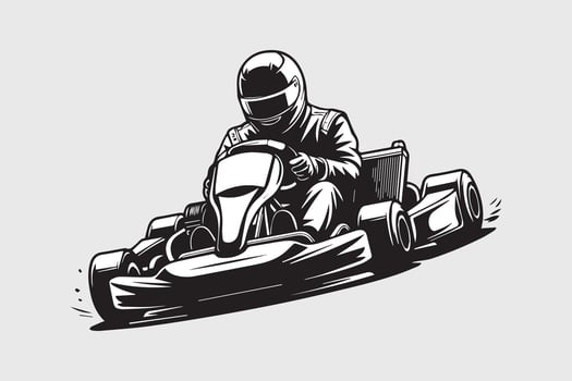 kart racing illustration vector