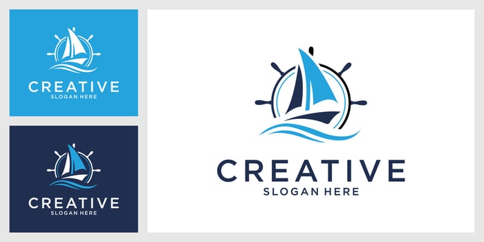 Sailboat logo design concept vector