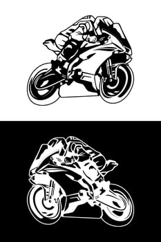 Riding A Racing MotorSport Illustration Design Colored Art vector