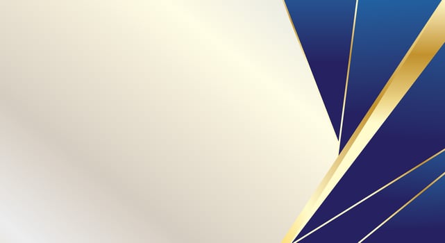Luxury background with abstract blue gold geometric lines vector