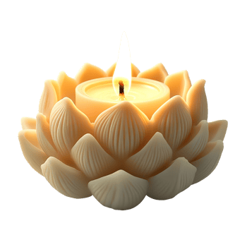 Decorative Lotus Candle with Flame for Meditation background free image png