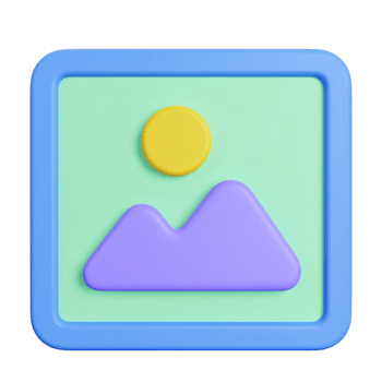 Cartoon illustration picture icon with mountains on transparent background png