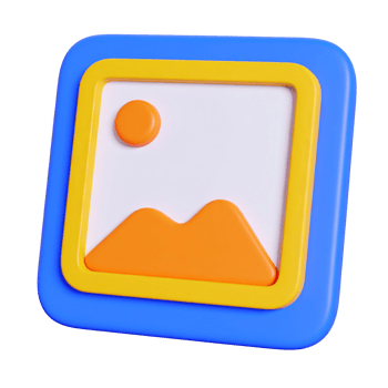 Bright multicolored picture icon for social media on transparent background png