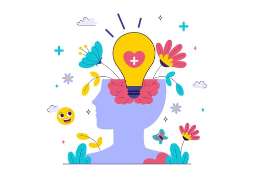 Illustration of a light bulb and brain vector