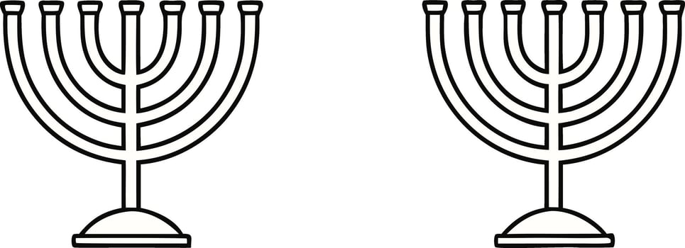 Beautiful menorah clipart designs for Jewish holiday artwork and projects vector