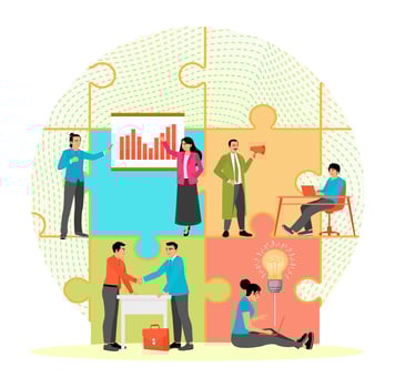 Teamwork and strategy illustration vector