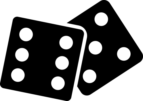 Dices flat. icon for a race to guess the numbers or a gambling game illustration png
